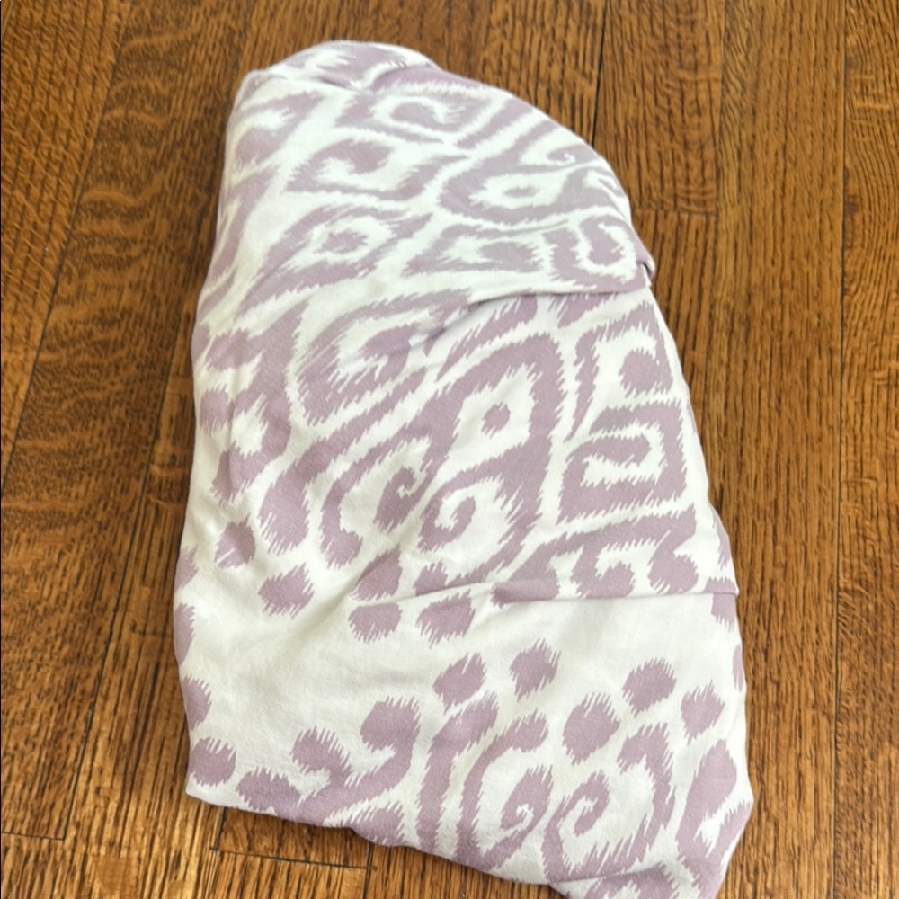 Biscuit Home White and Purple Patterned Crib Sheet